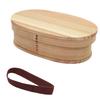 Osaka Choseido Magewappa Bento Box with Dividers and Lunch Band Brown (Long Oval 550cc, Band)