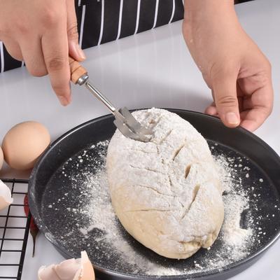 Багетный нож с деревянной ручкой и кожаным чехлом, эргономичная ручка, инструмент для надрезания теста, аксессуары для домашней выпечки