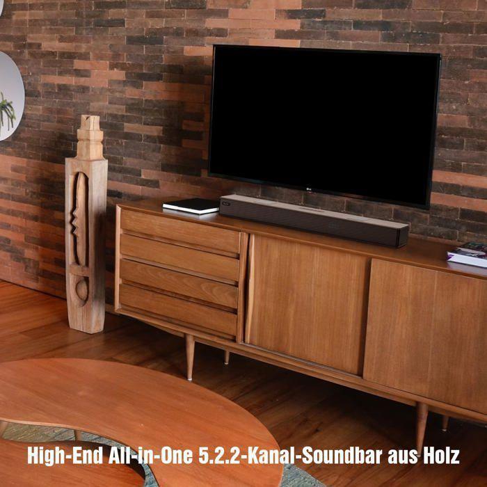 Barre de Son - HIWILL - A502 - 400W - Dolby Atmos - Bois Noyer avec HDMI eARC/AUX