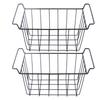 2 Pcs Freezer Wire Storage Basket PE Coated Hanging Rack Organizer Bin Black for Refrigerator Shelves