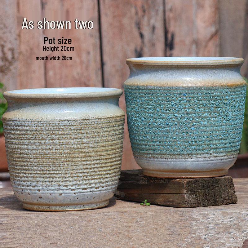 Large Coarse Ceramic Zisha Pot for Succulents and Greenery
