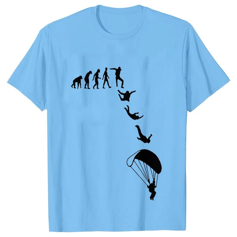 Men Tshirt Funny Skydiving Graphic Y2k Tops Sky Diving Short Sleeve Tees Skydiver Clothing Parachute Evolution Jumping Shirts