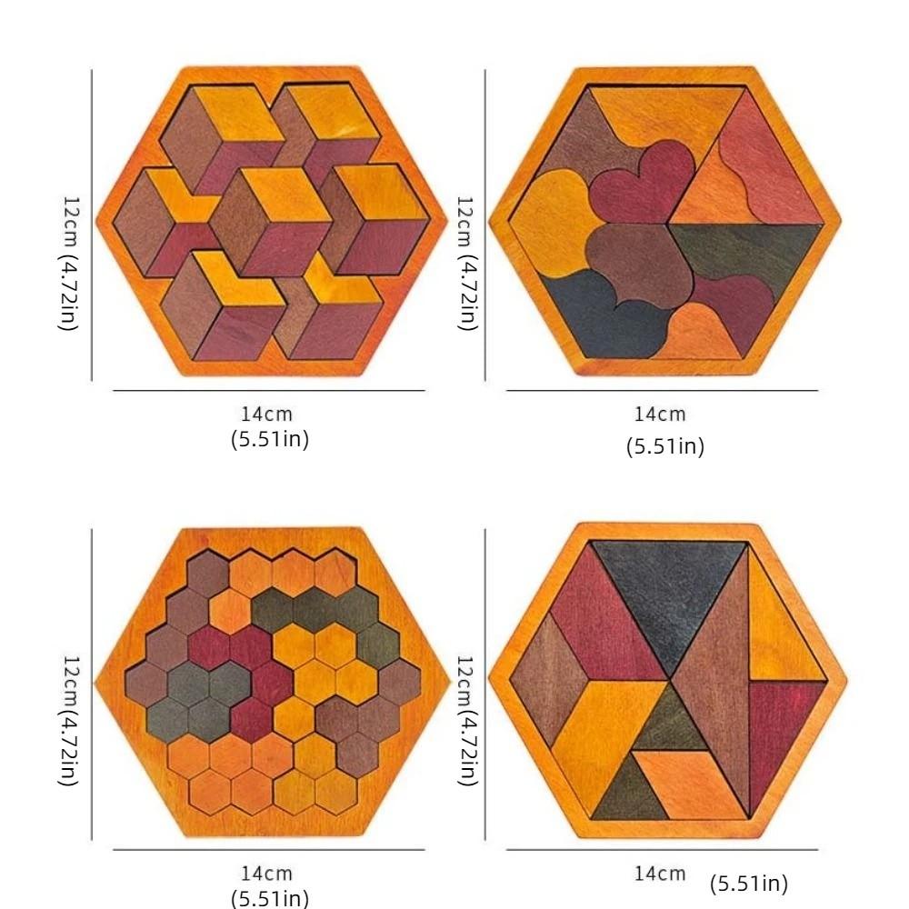 Challenges Wooden Tangram Puzzle Interactive Jigsaw Puzzle Board Boys Girls