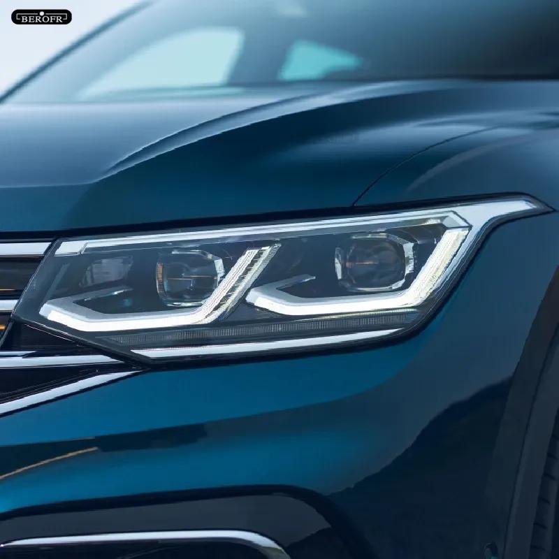Car Headlight Protective Tint Film Smoke Black Transparent TPU Sticker For Volkswagen VW Tiguan R Line Facelift