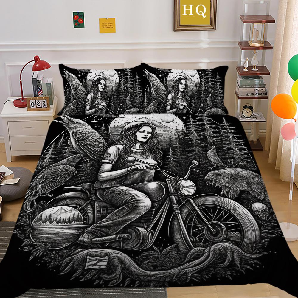 Комплект постельного белья с принтом черепа красоты 3D King Size, постельное белье из полиэстера, модное покрывало для подростков, высококачественный домашний текстиль