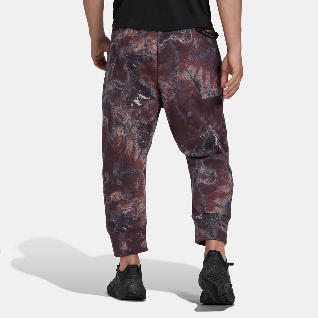 Adidas Прямые повседневные брюки из хлопка с принтом и эластичным поясом, брюки унисекс, цвет Shadow-Olive HK4517