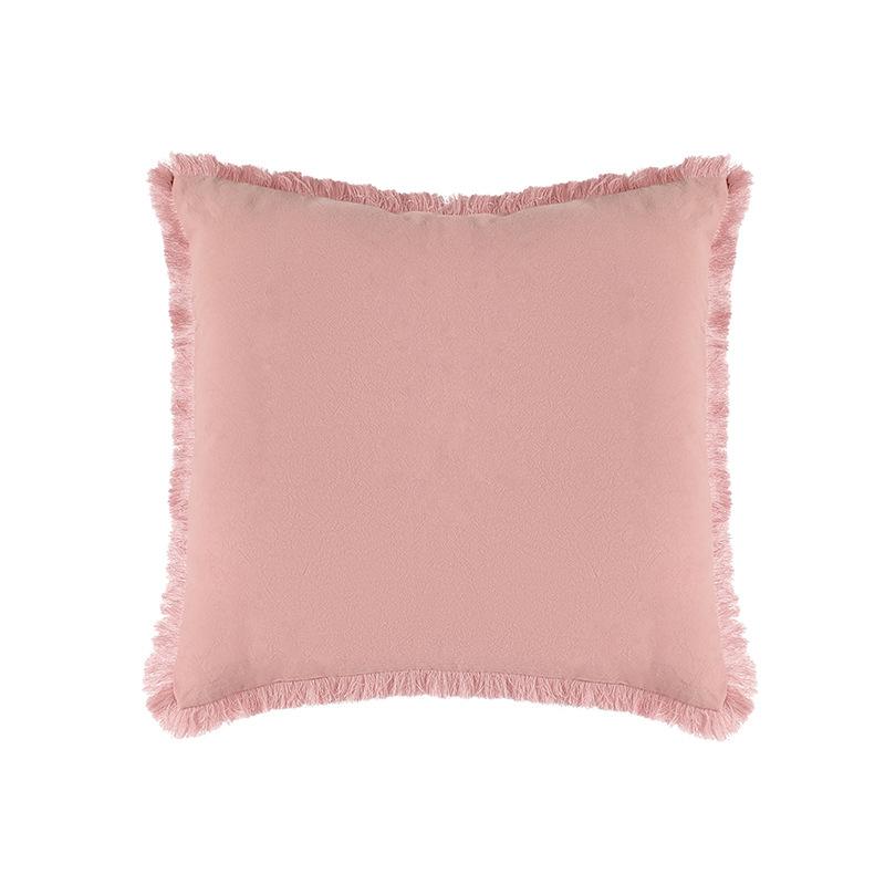 Modern Simple Sofa Cover Pillow Thickened Washed Cotton and Linen Tassel Living Room Bedroom Sofa Bedside Pillow Cover