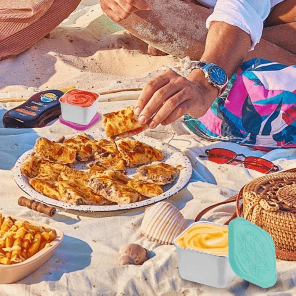 6 шт. Герметичный соусник квадратный контейнер для закусок контейнер для хранения продуктов стаканчик для салатной заправки рабочий