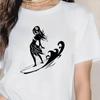 Модная женская футболка с принтом SURFER GIRL, забавная повседневная футболка с круглым вырезом и короткими рукавами, летняя женская футболка