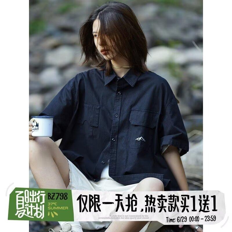 Летняя рубашка с коротким рукавом три четверти для студентов, свободный и нишевый дизайн, забавный новый мужской топ для ношения на открытом воздухе