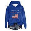 Women's Hooded Long Sleeve Printed Flannel Top Hooded Sweatshirt