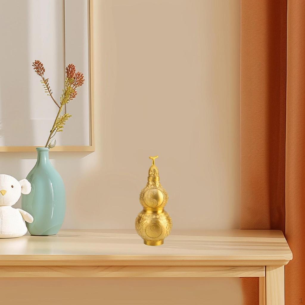 Fortunate Gourd Figurine Decorative Piece Multiuse Tabletop Accent Chinese Feng Shui Design for Home