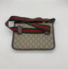 [Pre-Owned] Neo Vintage Series Gold Foil Logo Monogram Tiger Head Decorative Striped Shoulder Strap Canvas And Leather Messenger - Excellent #1O1HWU4