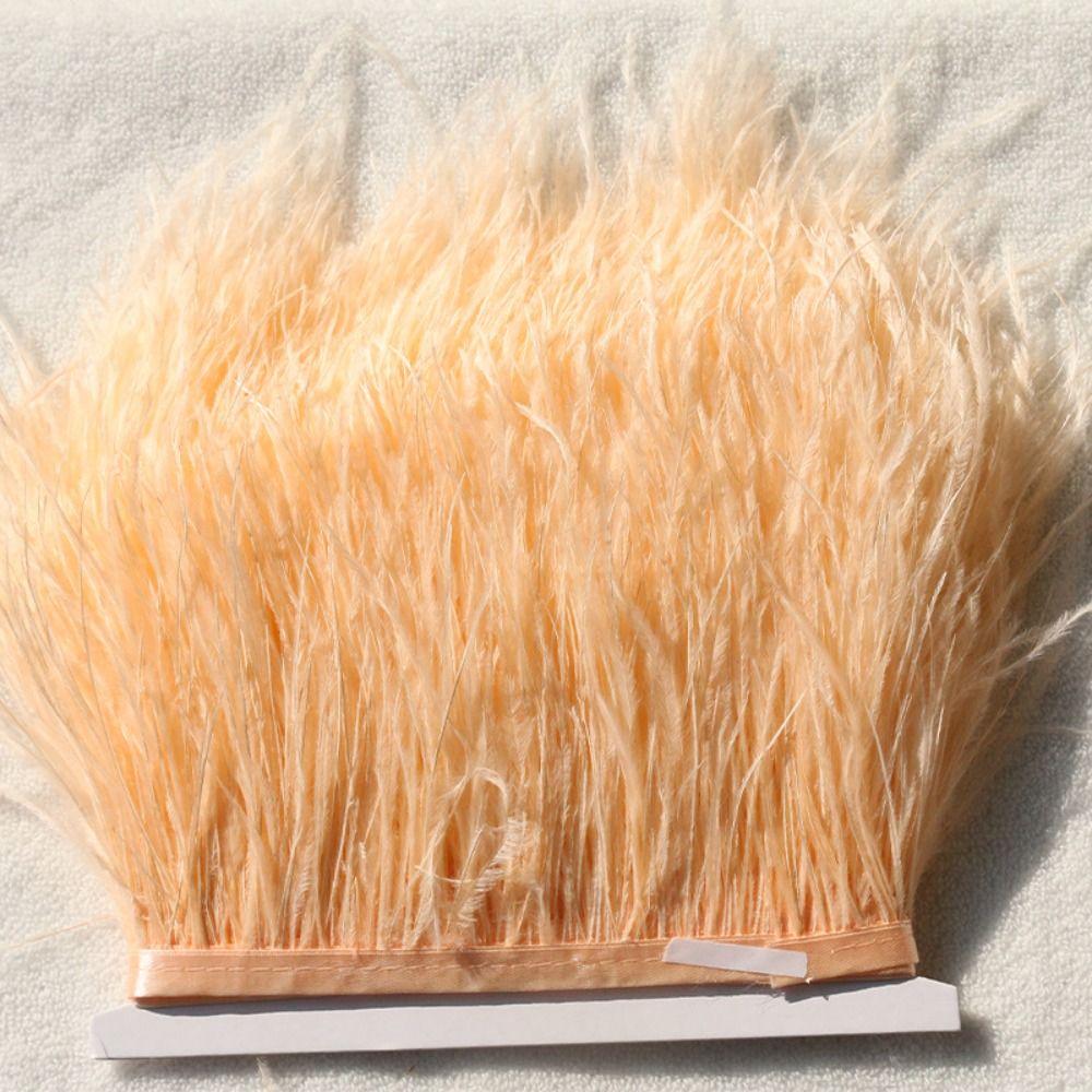 Feather1 Meter Ribbon Tassel Natural Ostrich Feathers 8-10cm Wide Fluffy Texture Ostrich Feathers Trim Sewing Decoration Apparel Fabric
