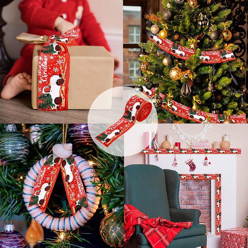 Лента для новогодней елки красная 5 м