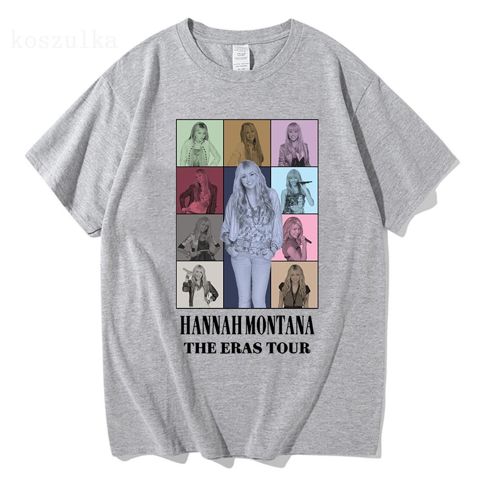 Hannah Montana The Eras Tour TShirts Fashion MenWomen Clothing Aesthetic Tops Summer Unisex Streetwear Vintage Cotton TShirts