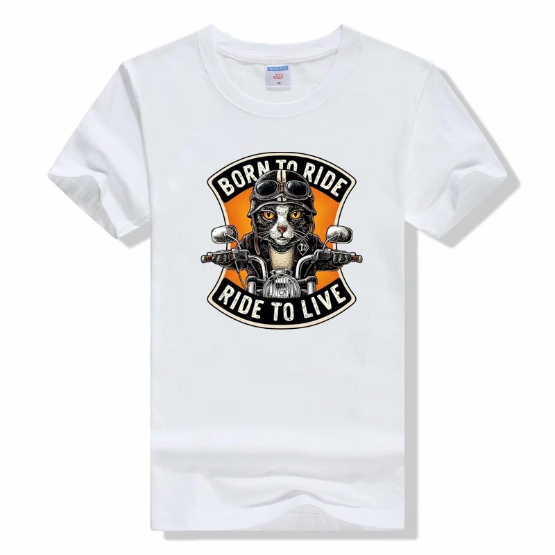 Мужская и женская винтажная футболка унисекс с мотоциклом из США, футболки с круглым вырезом, хлопковая футболка в стиле ретро, ​​модная футболка унисекс с короткими рукавами