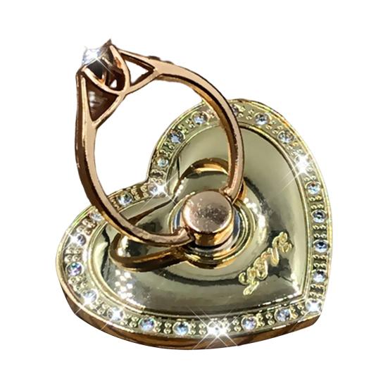 Металлический Универсальный Держатель-Кольцо для Пальца Вращение на 360 Градусов Стразы Форма Сердца Мобильный Телефон