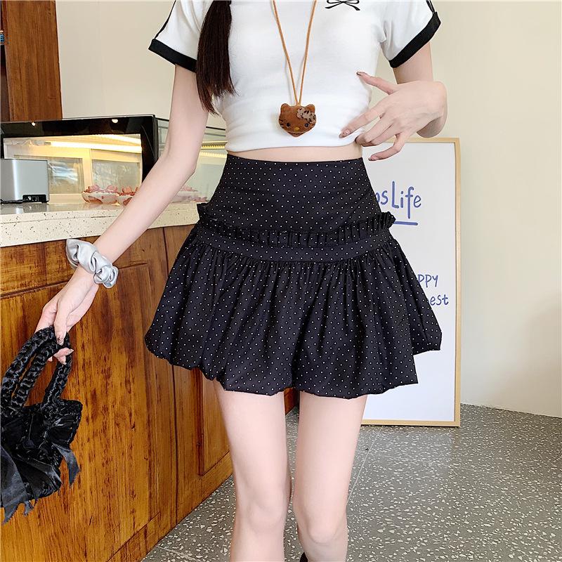 Юбка А-силуэта с узором в горошек и цветочным узором - летняя узкая короткая юбка для женщин