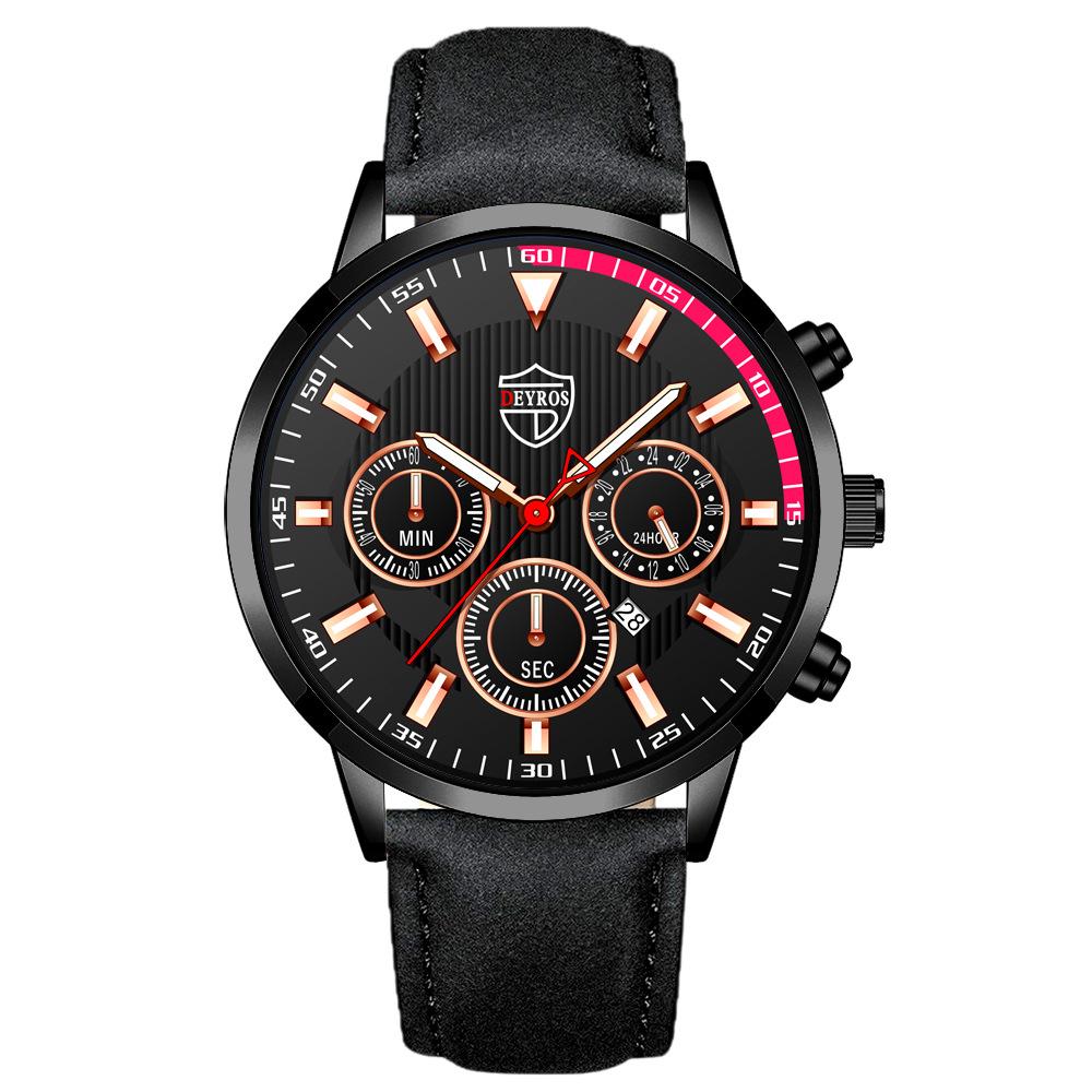 New Men's Watch Men's Calendar Watch Business Belt Watch Student Watch Quartz Watch Sports Men's Watch
