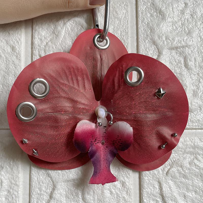 Exquisite Phalaenopsis Orchid Keychain Fashion Simulation Flower Bag Pendant Backpack Decoration Ornaments Accessories Gifts