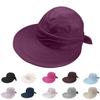 Женская шляпа от солнца, пустая шляпа с бантом для путешествий на открытом воздухе, съемная пляжная шляпа от солнца