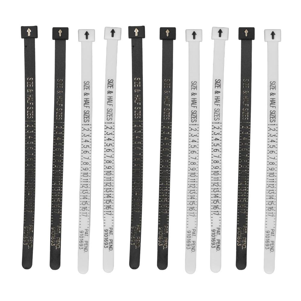 10pcs Reusable Design Finger Measuring Gauge Plastic Ring Measurement Tool For Men