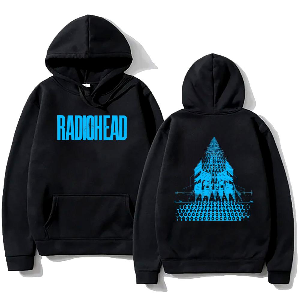 Толстовки Radiohead Tour в стиле Харадзюку Толстовки Radiohead с винтажным принтом Одежда для мужчин и женщин Худи с принтами рок-группы Hip Hop Rock