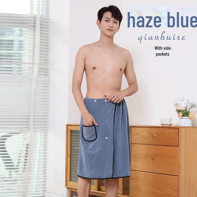 Большое мужское банное полотенце и юбка — впитывающий, плотный и не оставляющий волос халат для взрослых