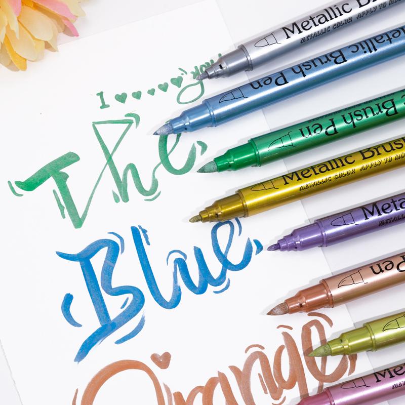 Двусторонние цветные металлические водостойкие перманентные маркеры-ручки Золотой Серебряный Цвет для DIY Арт-маркера Ручка Арт-рисование Принадлежности