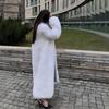 Женский Длинный Теплый Повседневный Верхний Одежда из Искусственного Меха Лисы