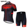 Mens Cycling Jersey Set Short Sleeve Breathable Quick-Dry Bike Top Road Mountain Biking Outdoor Sports