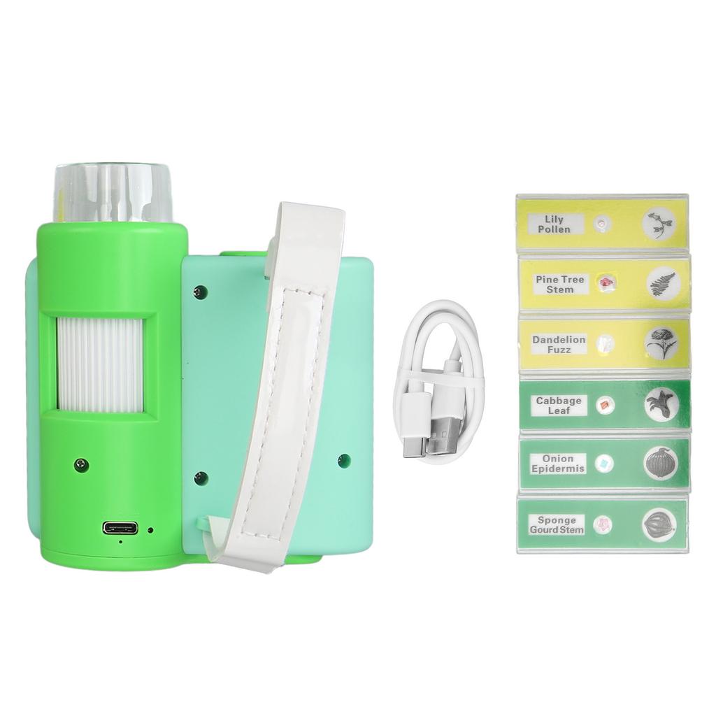 Kids Microscope Camera 2in Screen 1000X Magnification Adjustable LED 1080P Photo Video Handheld