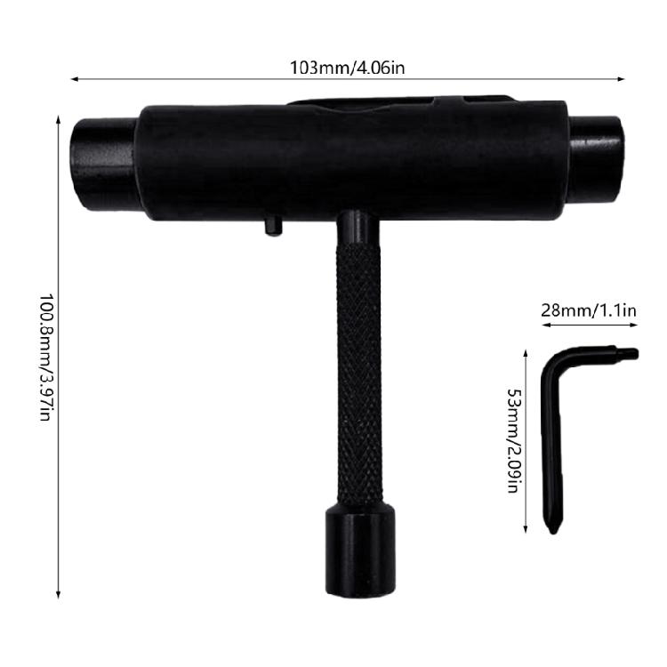 Скейт-инструмент Все в одном T-образные инструменты Инструмент для скейтборда Аксессуар T-образный для скейтборда и L-образный гаечный ключ Головка Отвертка