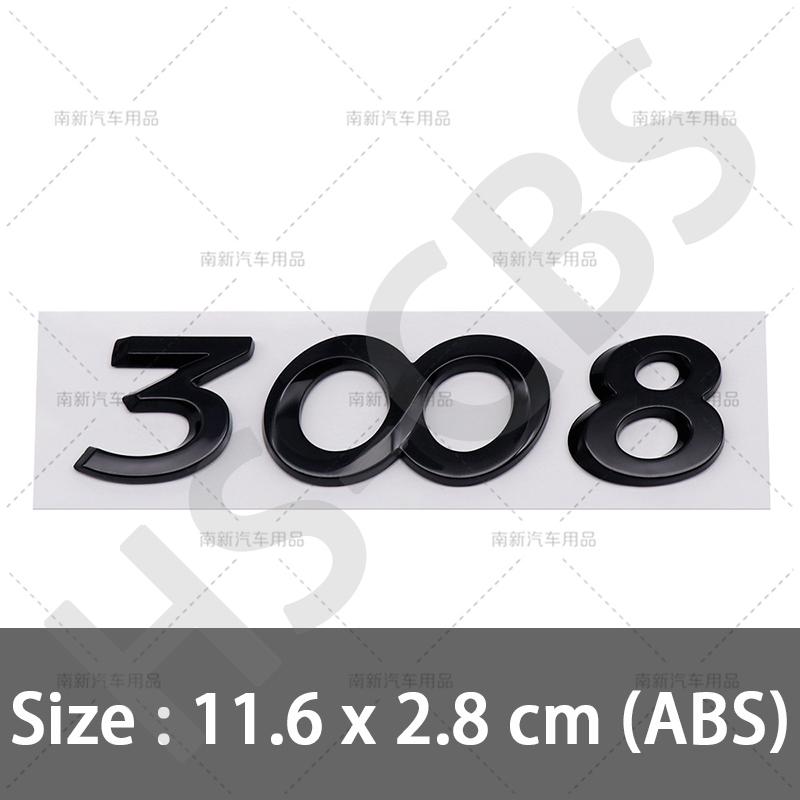 ABS 206 207 301 308 Rear Trunk Logo 307 508 3008 2008 4008 5008 Emblem Badge For Peugeot Car Styling Tailgate Emblem Stickers