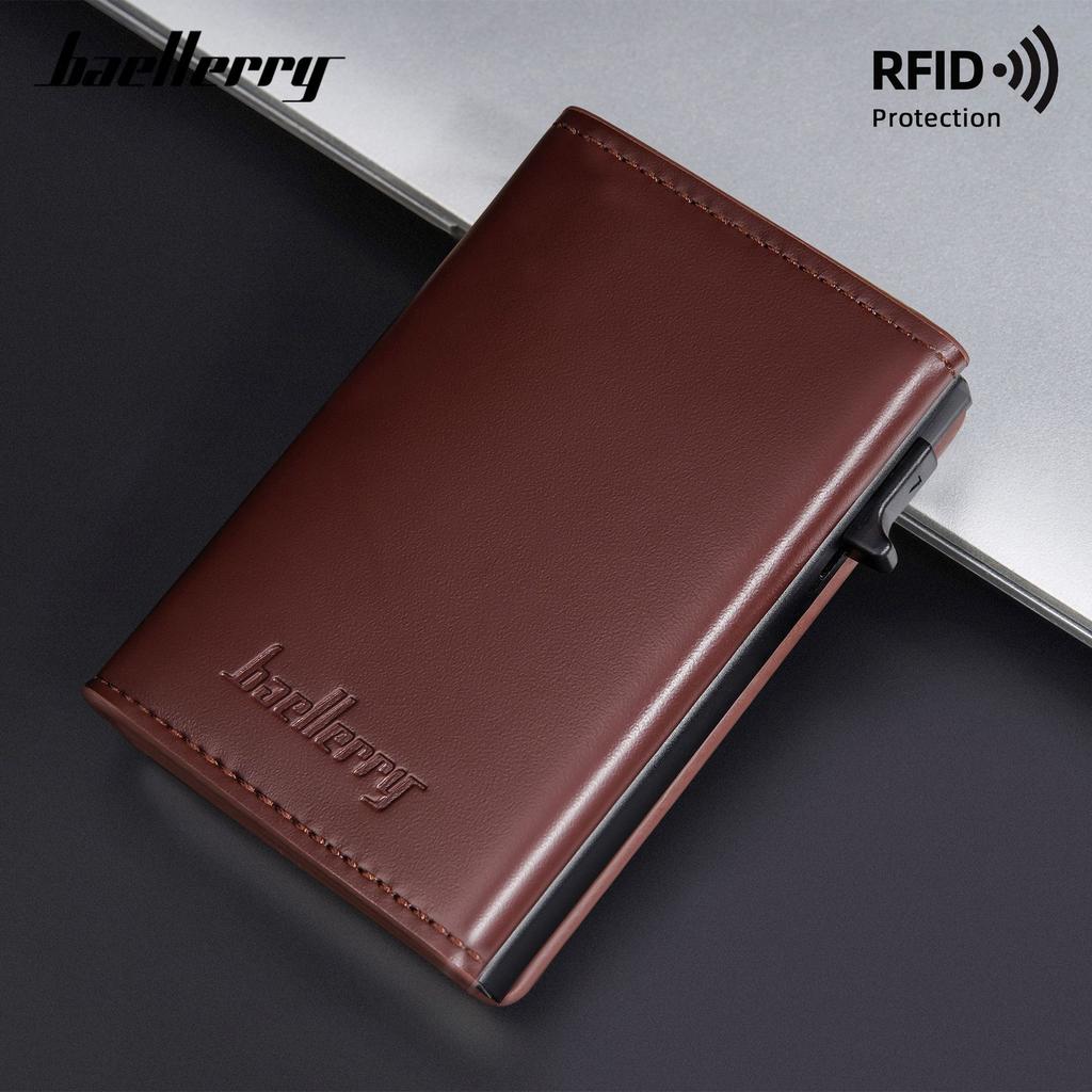 Новая мужская картхолдер, бизнес RFID автоматическая карта, боковой выдвижной кардхолдер, молния, магнитный кошелек для мужчин