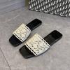 Summer Women's Flat Shoes Fashion Woven Rhinestone Bling Open Toe Ladies Slippers Outdoor Wear Handmade Beach Slides for Woman43