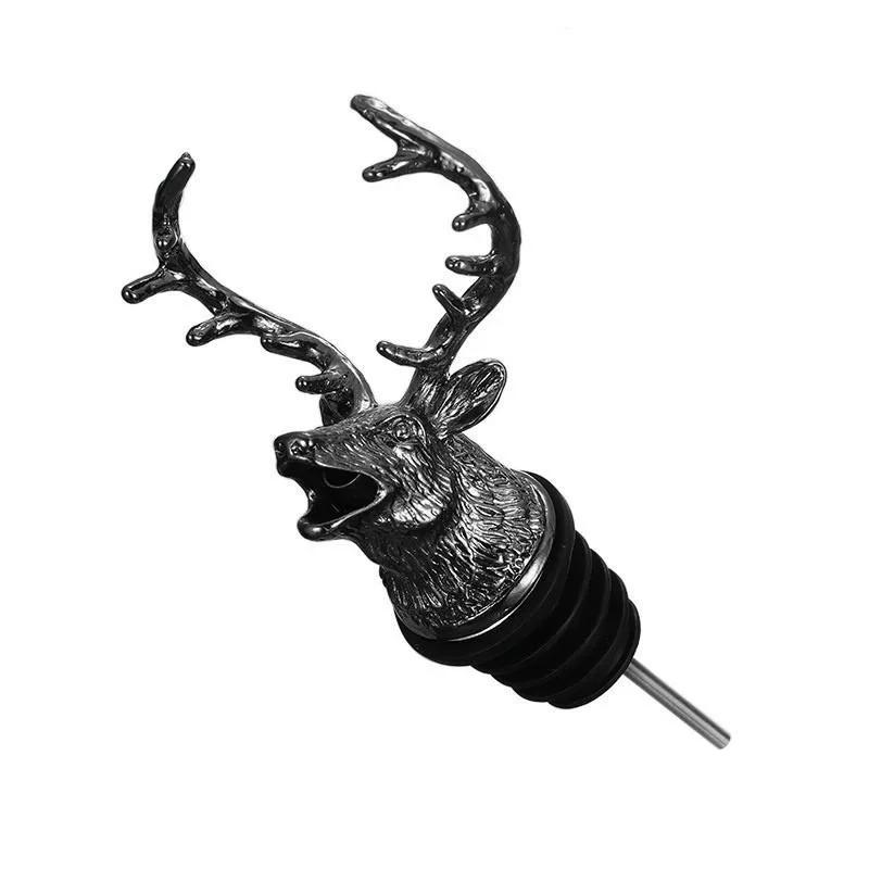 1Pcs Deer Head Pourer Detachable Oil Wine BottlePourer Cap Spout Stopper Mouth Dispenser Bartender Kitchen Tools Bar Accessories