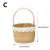 1PC Gift Bag Party Burlap Storage Basket Linen Handle Baby Shower Lace Wedding Ceremony Flower Basket Table Decoration