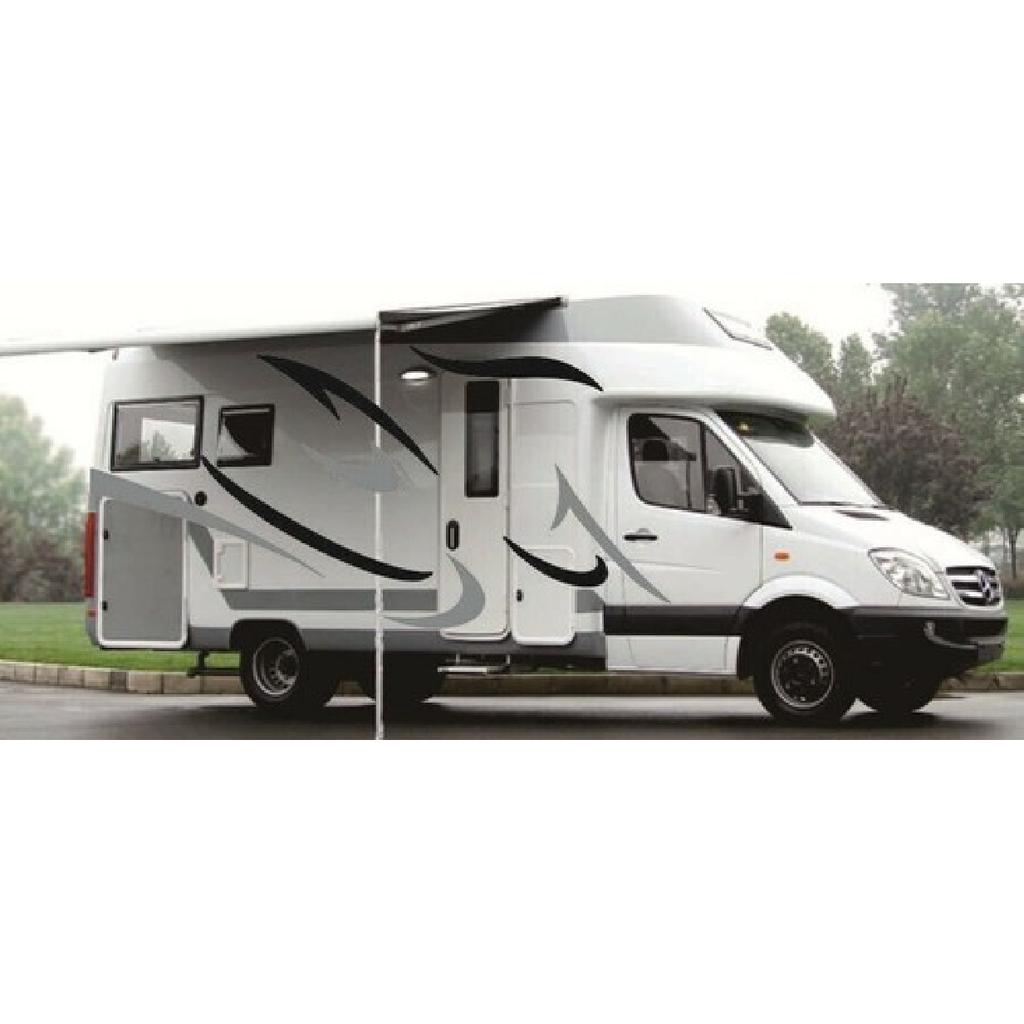 Stripes Graphics Vinyl Stickers Kit for Camping-Car Caravan RV Travel Trailer