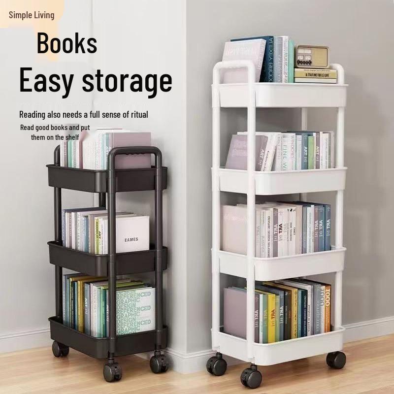 Compact Multi-Layer Movable Storage Rack for Kitchen, Bedroom, Bathroom, and Toilet