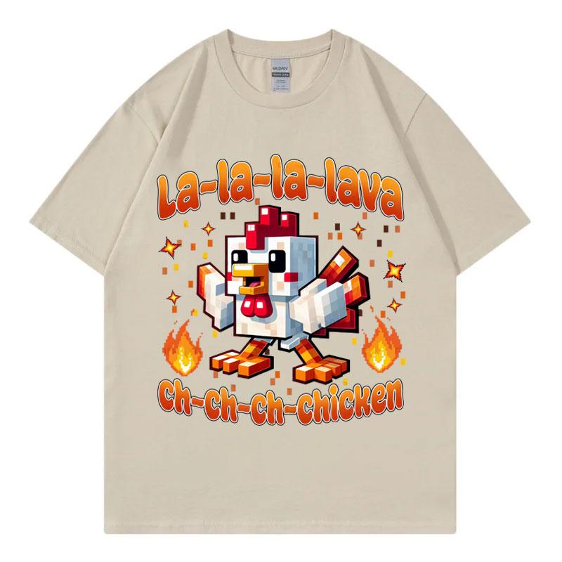 Fashion Lava Chicken Movie Funny T Shirt Men Women Clothing Harajuku Cartoon Short Sleeve T-shirt Summer Casual Cotton T-shirts