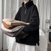 Мужская свободная куртка большого размера с капюшоном на молнии и воротником-молнией, повседневная куртка-пуловер, утолщенная теплая куртка с капюшоном