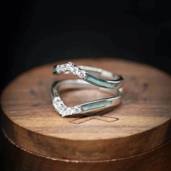 Женское кольцо, винтажное сломанное кольцо из искусственной бирюзы, роскошный индивидуальный подарок, инкрустированное стразами кольцо на палец, ювелирные изделия