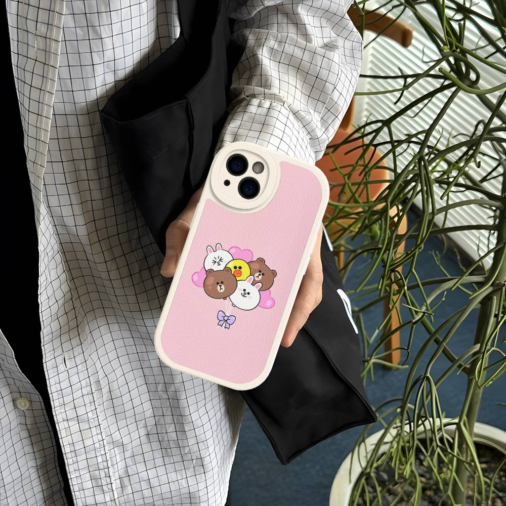 Cartoon Cute C-Cony B-Brown Phone Case For IPhone 16 15 14 13 12 11 Pro Max Plus Shockproof Leather Cover