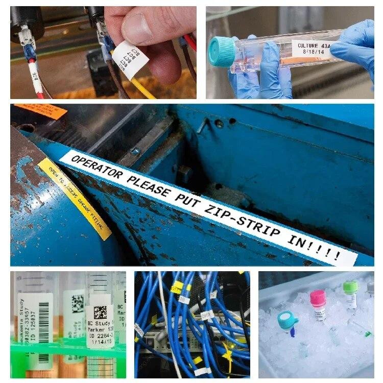 Compatible with MC-500-595 Label Strip BMP-41 BMP-51 BMP-53-PC-Linked Printer Ribbon 12.7mm * 7.6m Vinyl Label Ribbon0.5'' * 21'