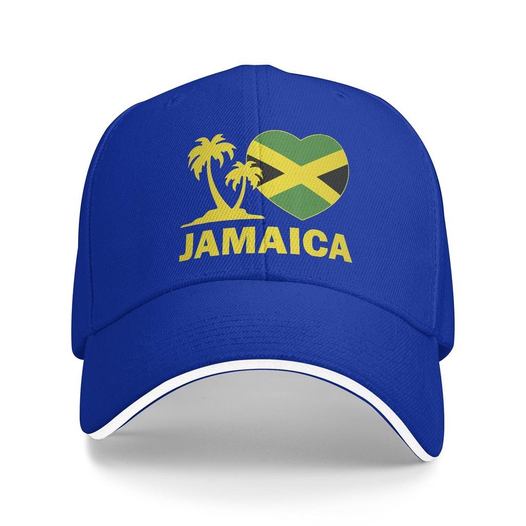 Women Unisex Jamaica I Love Jamaican Flag Outdoor Hat  Adjustable Cap Casual Baseball Cap Golf Hats