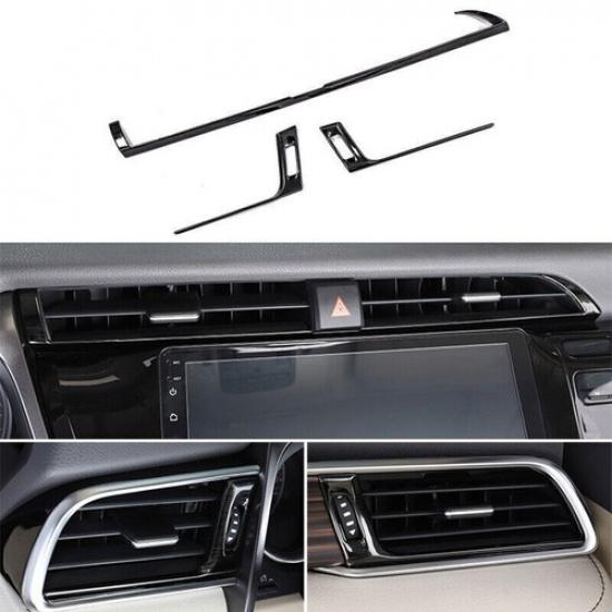 3X Black Titanium Console L&R Air Outlet Vent TRIM For Toyota Camry 2018-