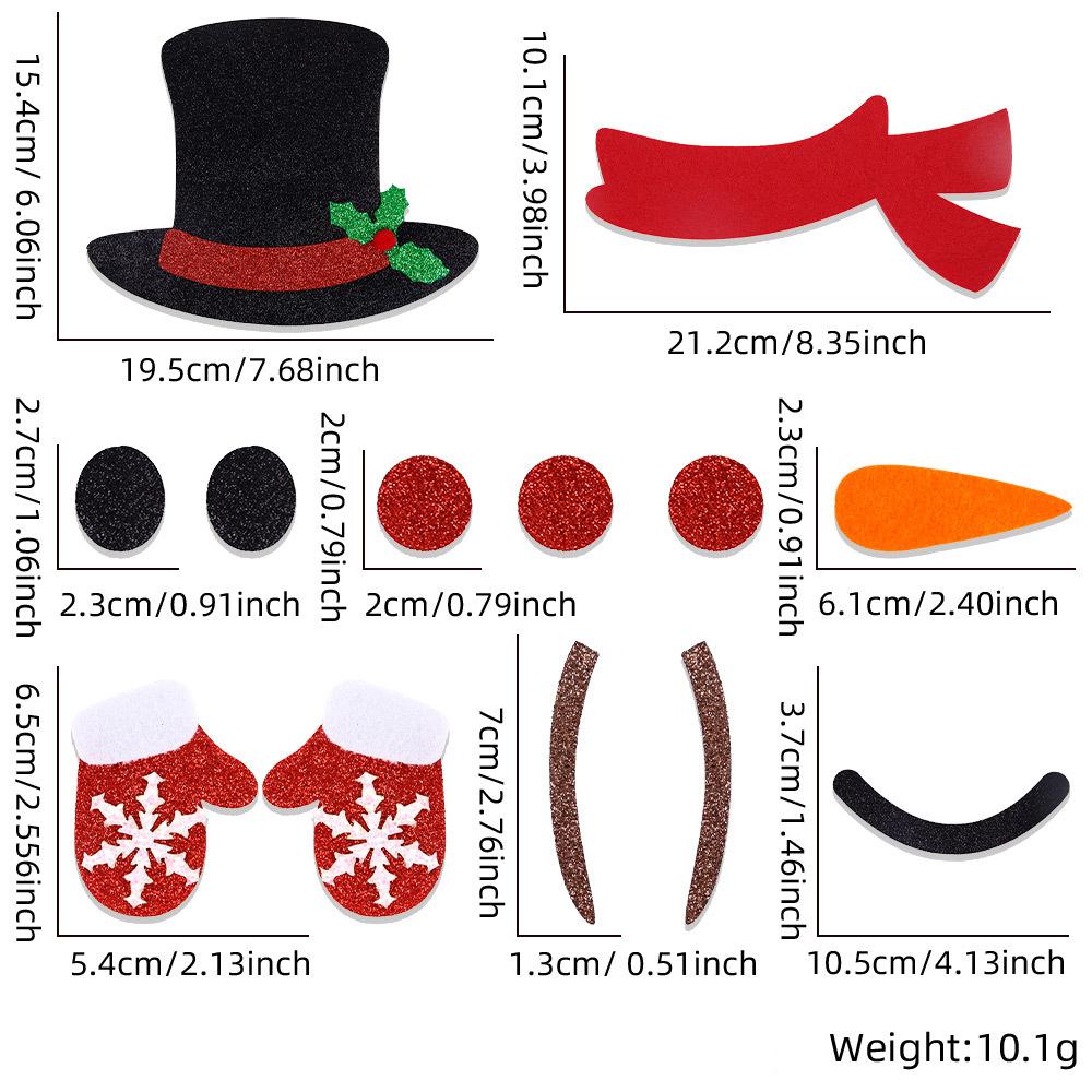 Рождественские наклейки на двери и окна из фетра, снеговик, Санта, лось, украшение для дома, С Новым годом