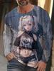 3D Printed Personalized T-Shirt Cartoon Sexy Girl Pattern for Men Long Sleeve T-Shirt Harajuku Gender Neutral Top Women's Tee